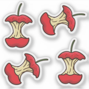 Funny Eaten Apple Core Vintage Retro Fruit Pattern
