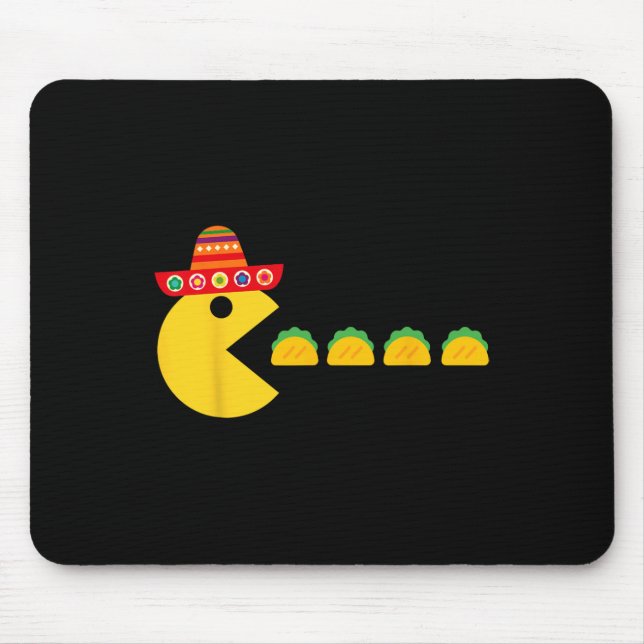 Funny Eating Tacos Fiesta Cinco De Mayo Mexican Me Mouse Pad (Front)