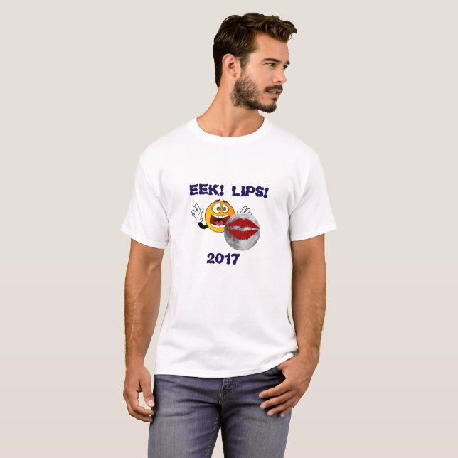 Funny Eclipse 2017 Shirt: "Eek! Lips! 2017" T-Shirt (Front Full)