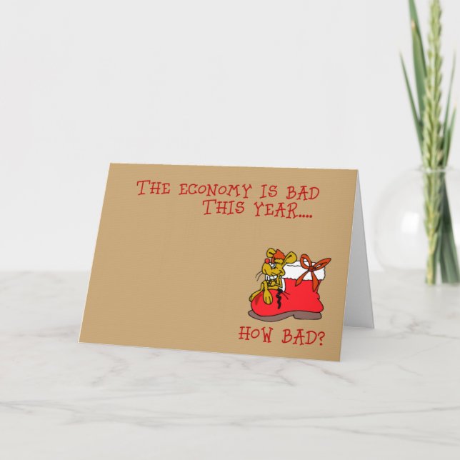 Funny Economy Christmas Holiday Card (Front)