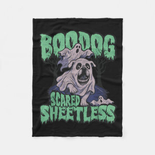 Funny Ed English Bulldog Halloween, Boodog Ghost D Fleece Blanket