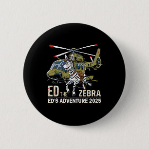 Funny Ed The Zebra 2025 Adventure Retro Vintage 2  6 Cm Round Badge