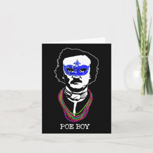 Funny Edgar Allan Poe Mardi Gras Mashup 1 Card