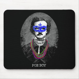 Funny Edgar Allan Poe Mardi Gras Mashup Mouse Pad