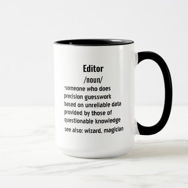 funny  Editor Definition gifts for men women Mug (Right)