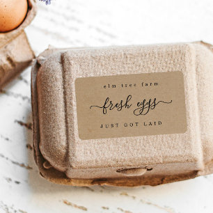 Funny Egg Carton Label - Just Got Laid - Kraft