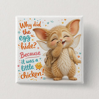 Funny Egg Dad Joke 15 Cm Square Badge