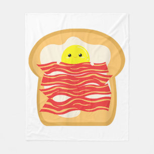 Funny Egg In A Bacon Toast Bed T-Shirt - Food Brea Fleece Blanket