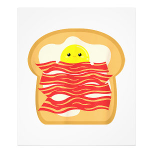 Funny Egg In A Bacon Toast Bed T-Shirt - Food Brea Photo Print