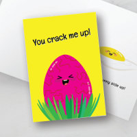 Funny Egg Pun Card | You Crack Me Up Sunny Side Up