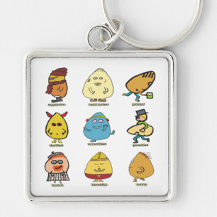 Funny Egg Puns Key Ring