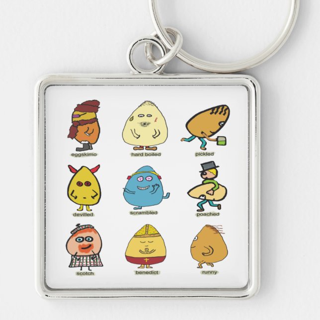 Funny Egg Puns Key Ring (Front)