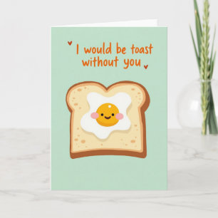 Funny Egg Toast Pun Love Card