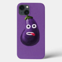 Funny Eggplant Cartoon Character Cute Vegetable