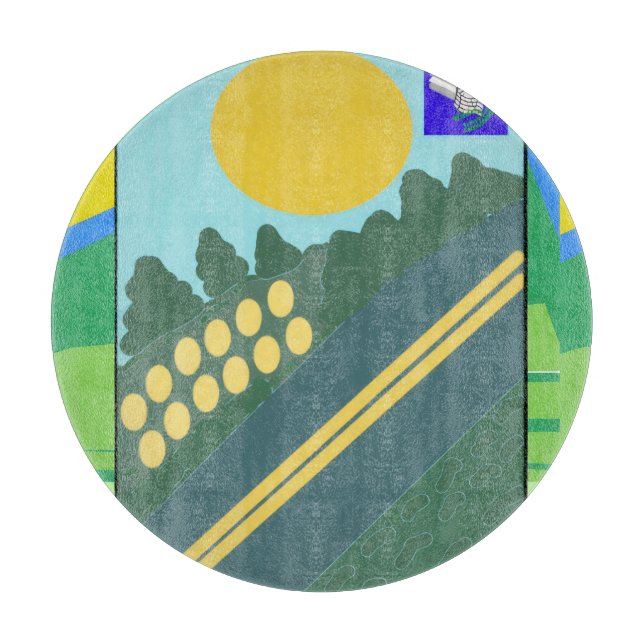 Funny Eggs Crossing the Road Cutting Board (Front)