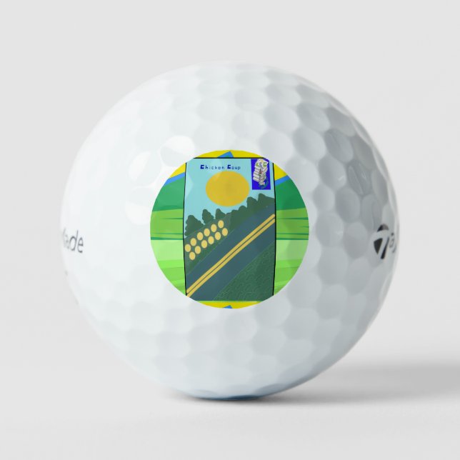 Funny Eggs Crossing the Road Golf Balls (Front)