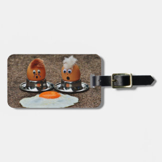 Funny eggs luggage tag