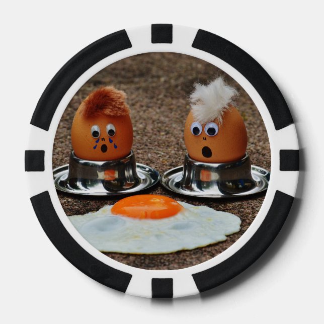 Funny eggs poker chips (Front)