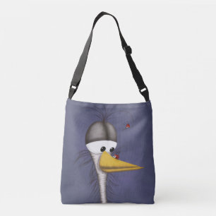 Funny Egret Cartoon Crossbody Bag