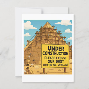 Funny Egyptian Construction Pyramids Under Dust Postcard