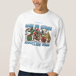 Funny Egyptian Pharaoh Racoon Santa Christmas Gym Sweatshirt