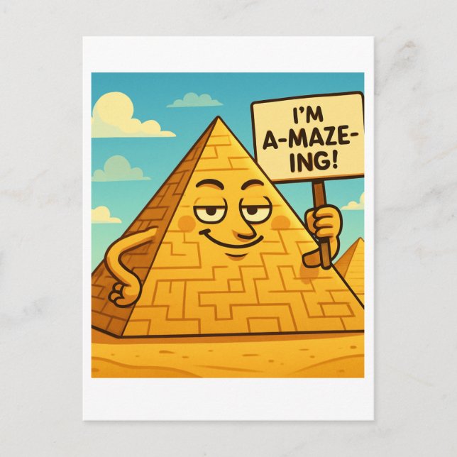 Funny Egyptian Pyramid Maze | A-MAZE-ING Card (Front)
