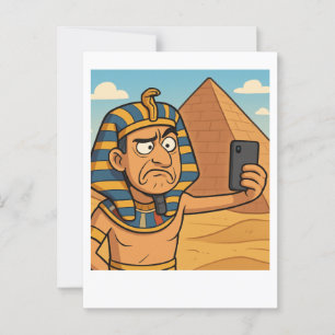 Funny Egyptian Selfie with Pyramid Postcard