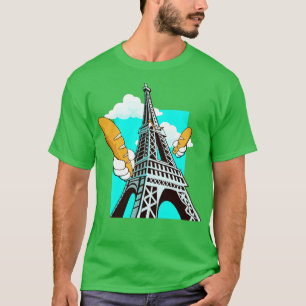 Funny Eiffel Tower French Bread Baguette T-Shirt