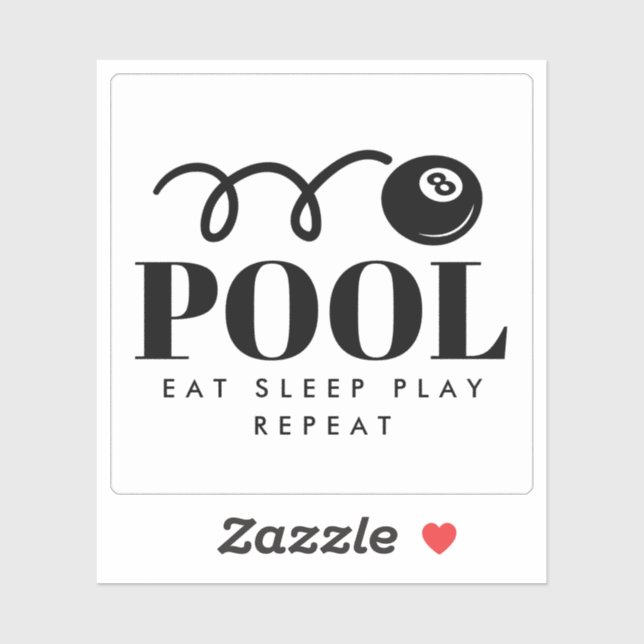 Funny eightball vinyl sticker for pool player (Sheet)