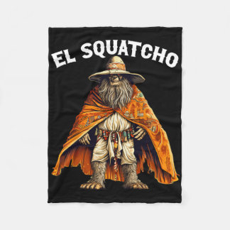 Funny El Squatcho - Western Mexican Bigfoot Sasqua Fleece Blanket