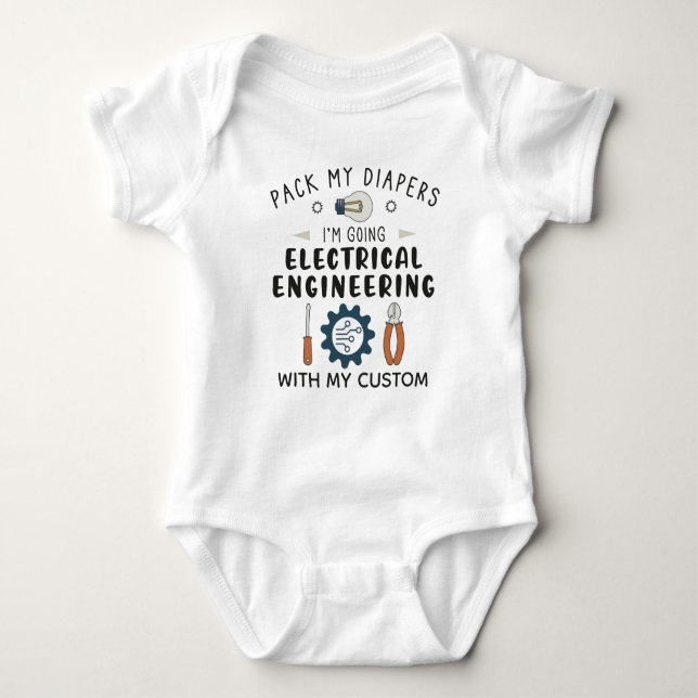 Funny Electrical Engineer Electronics Technician Baby Bodysuit (Front)