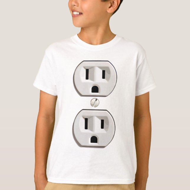Funny Electrical Outlet Costume T-Shirt (Front)