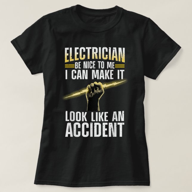 Funny Electrician Art For Men Women Professional E T-Shirt (Design Front)