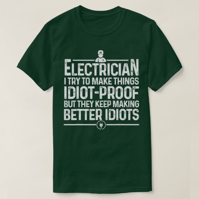 Funny Electrician Art Men Dad Lineman Electronics  T-Shirt (Design Front)