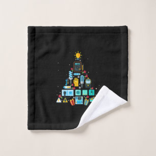 Funny Electrician Christmas Tree Wash Cloth