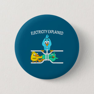 Funny Electrician For Men Women Electricity Engine 6 Cm Round Badge