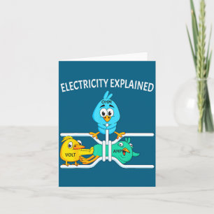Funny Electrician For Men Women Electricity Engine Card