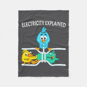 Funny Electrician For Men Women Electricity Engine Fleece Blanket