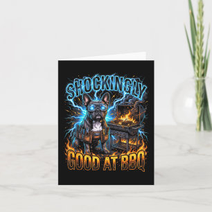 Funny Electrician French Bulldog Bbq Fathers Day Card