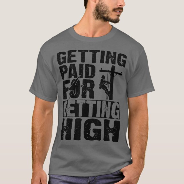 Funny Electrician Gift Electrical Power Lineman T-Shirt (Front)