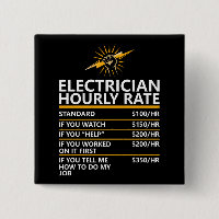 Funny Electrician Hourly Rate Table Humor Gift