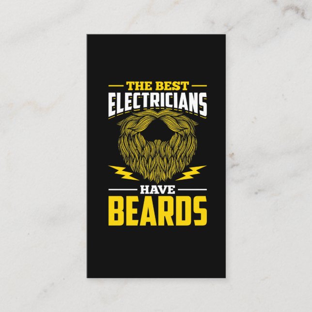 Funny Electrician Man Beards Moustache Humour Business Card (Front)