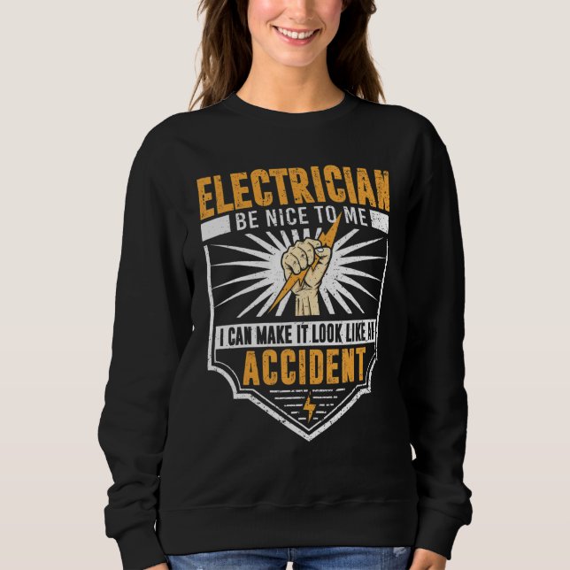Funny Electrician Men Electrical Engineer Humour L Sweatshirt (Front)