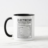 Funny Electrician Nutrition Facts Electrical Gift