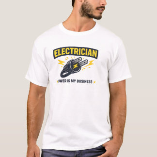 Funny Electrician Powered by Busyness T-Shirt