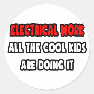 Funny Electrician Shirts and Gifts Classic Round Sticker