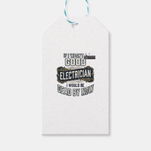 Funny Electrician Vintage Engraving Quote Design Gift Tags