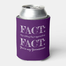 Funny & Elegant Fact Groomsman Proposal Purple