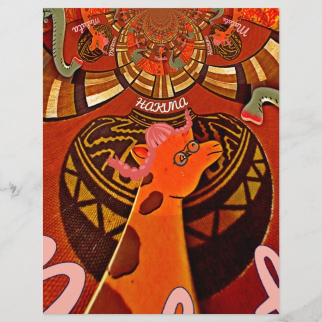 Funny Elegant Giraffe Accessorised African Style (Front)