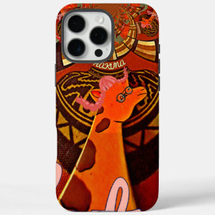 Funny Elegant Giraffe Accessorised African Style iPhone 16 Pro Max Case